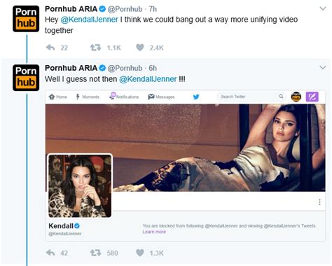 Apr 9, 2017 · Foreign extras in the tone-deaf Pepsi commercial did not understand ad’s racial issues. Pornhub tweeted Pepsi commercial model Kendall Jenner an invitation to make an adult movie. However, the reality star rejected the offer. On Wednesday, Pornhub ARIA tweeted, “Hey @KendallJenner I think we could bang out a more unifying video together.”. 